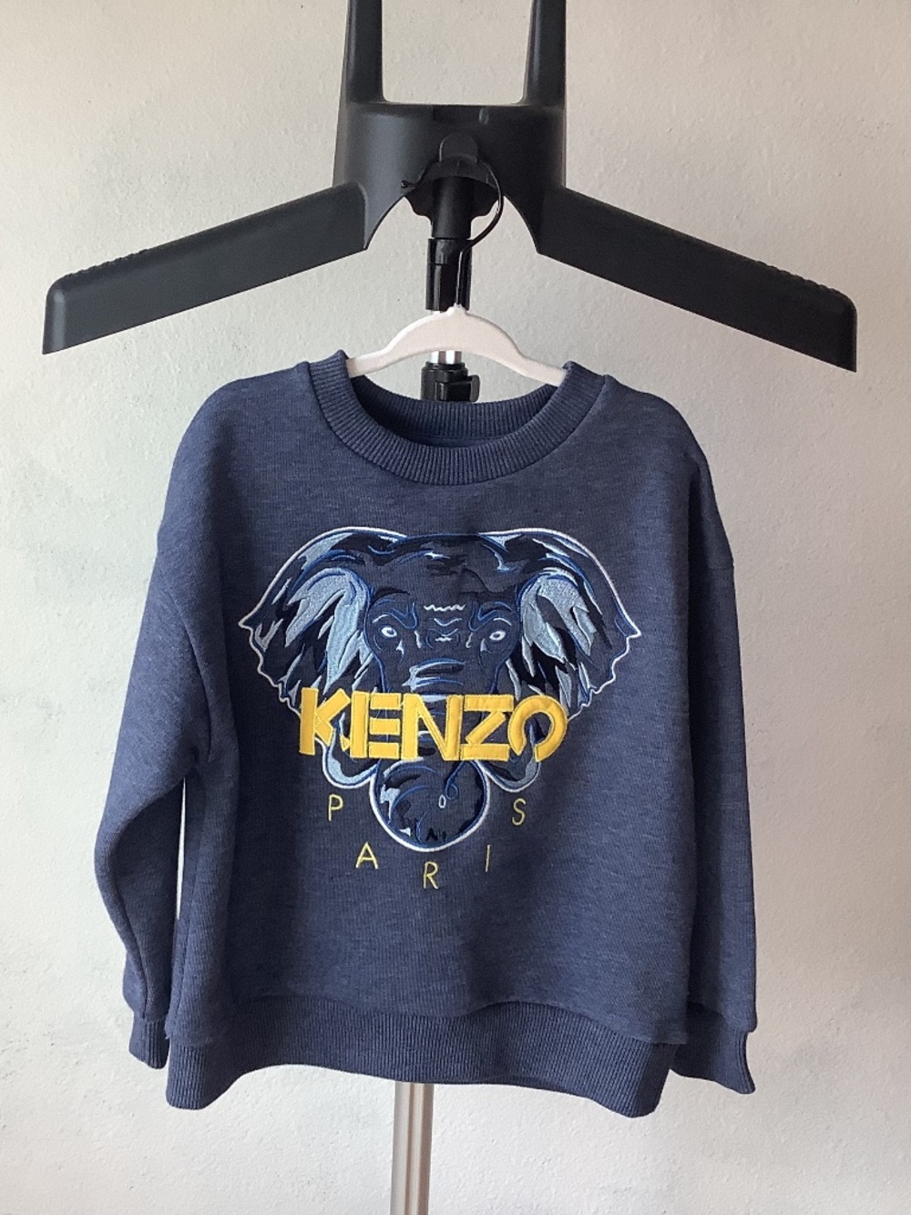 Kenzo Kids Electric Blue Elephant Embroidered Sweatshirt Pullover Size 4years